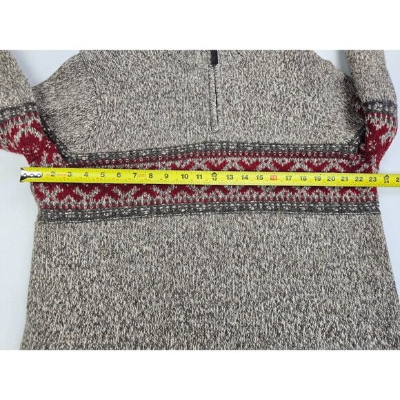 Eddie Bauer Size Large Men 1/4 Zip Lambs Wool Blend Pullover Long Sleeve Sweater - Picture 3 of 8